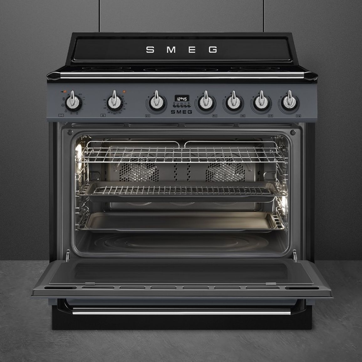 Варильний центр TR90IPGR 90 см сірий Smeg (VICTORIA)