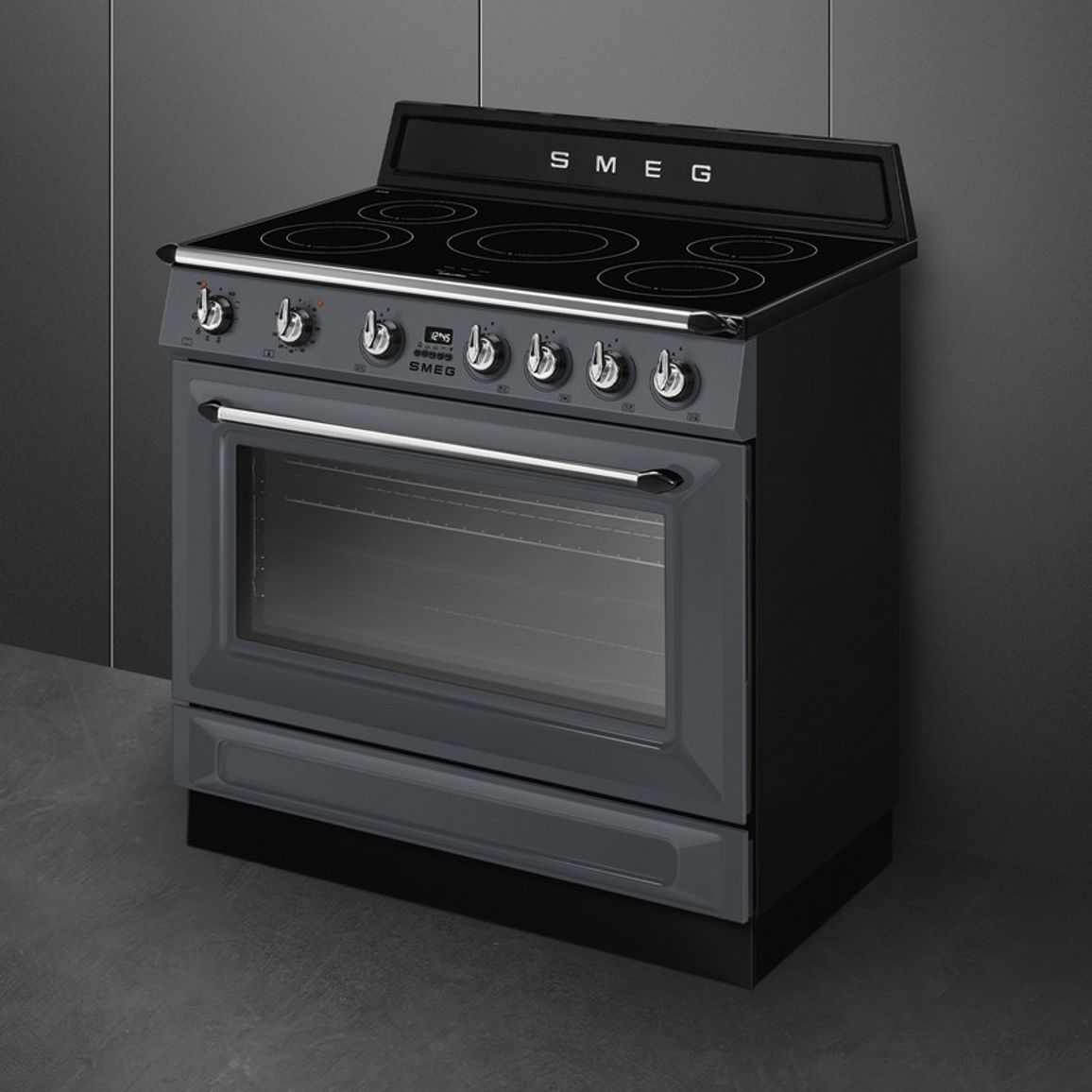 Варильний центр TR90IPGR 90 см сірий Smeg (VICTORIA)