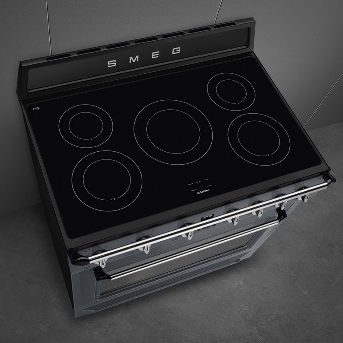 Варильний центр TR90IPGR 90 см сірий Smeg (VICTORIA)