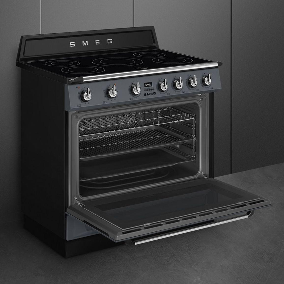 Варильний центр TR90IPGR 90 см сірий Smeg (VICTORIA)
