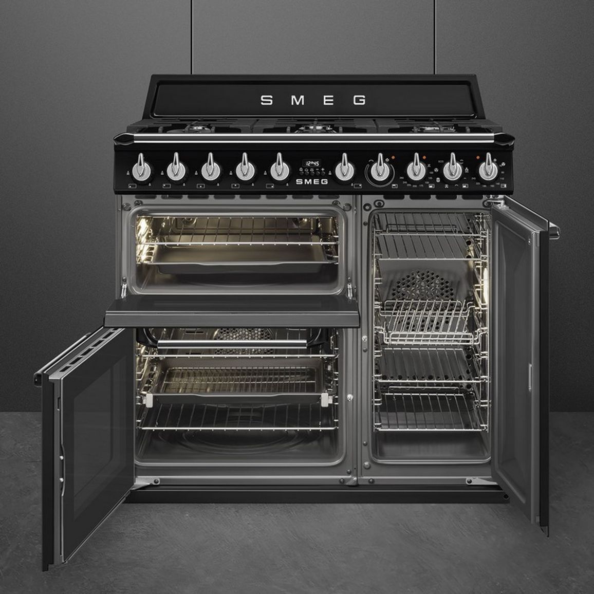 Варильний центр TR93BL 90 см Smeg (VICTORIA)