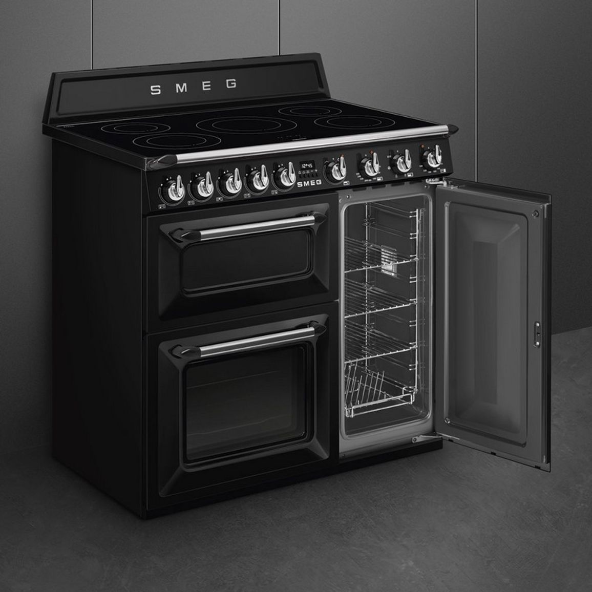 Варильний центр TR93IBL2 чорний Smeg (VICTORIA)