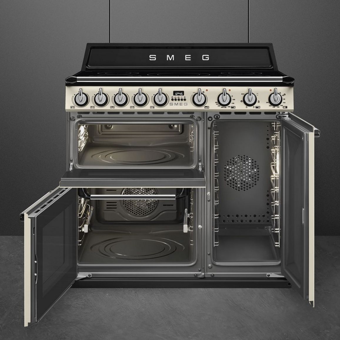 Варильний центр TR93IP2 90 см кремовий Smeg (VICTORIA) Варильний центр TR93IP2 90 см кремовий Smeg (VICTORIA)