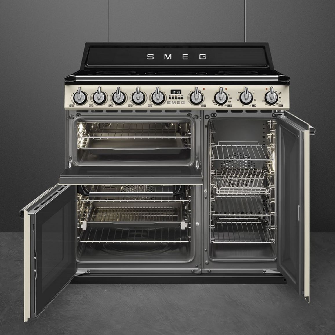 Варильний центр TR93IP2 90 см кремовий Smeg (VICTORIA) Варильний центр TR93IP2 90 см кремовий Smeg (VICTORIA)