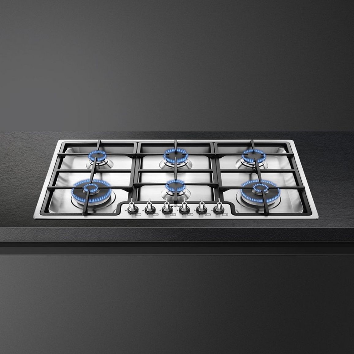 Газова варильна поверхня PGF962 нержавіюча сталь 87 см Smeg (CLASSICA) Газова варильна поверхня PGF962 нержавіюча сталь 87 см Smeg (CLASSICA)