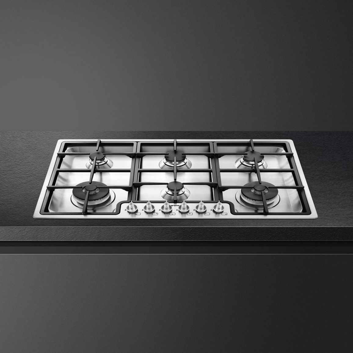 Газова варильна поверхня PGF962 нержавіюча сталь 87 см Smeg (CLASSICA) Газова варильна поверхня PGF962 нержавіюча сталь 87 см Smeg (CLASSICA)