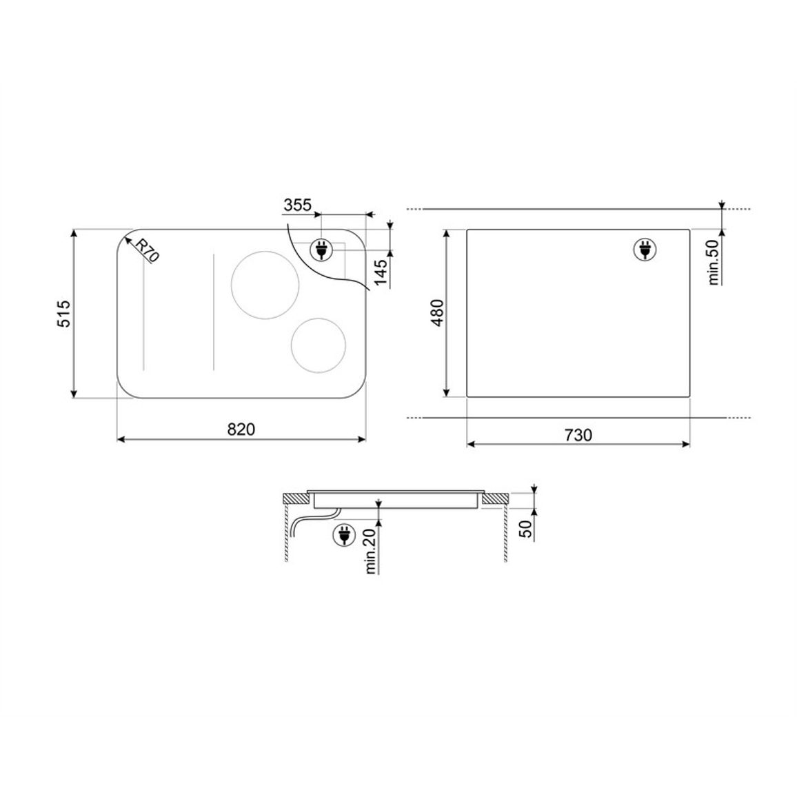 Індукційна варильна поверхня SISL7844 80 см FLAT Smeg (ISOLA) Індукційна варильна поверхня SISL7844 80 см FLAT Smeg (ISOLA)