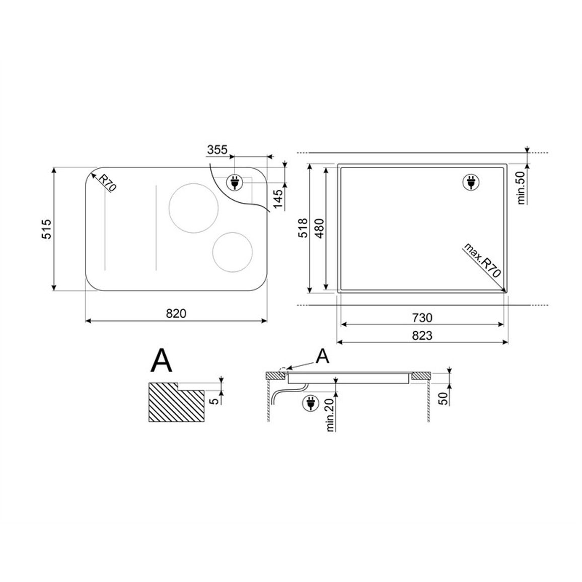 Індукційна варильна поверхня SISL7844 80 см FLAT Smeg (ISOLA) Індукційна варильна поверхня SISL7844 80 см FLAT Smeg (ISOLA)