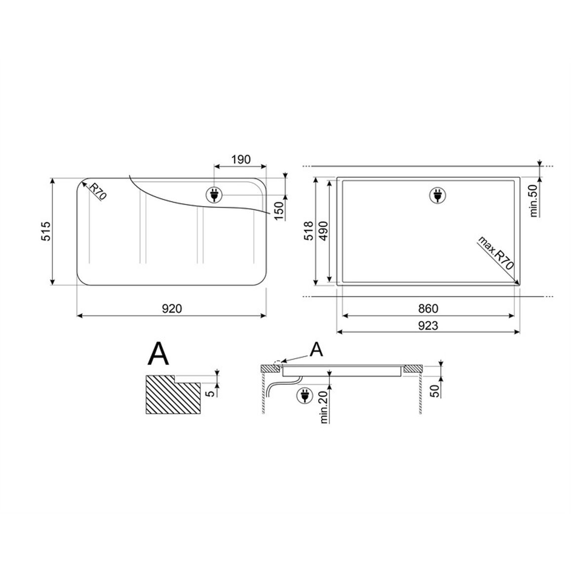 Індукційна варильна поверхня SISL7964 90 см FLAT Smeg (ISOLA) Індукційна варильна поверхня SISL7964 90 см FLAT Smeg (ISOLA)