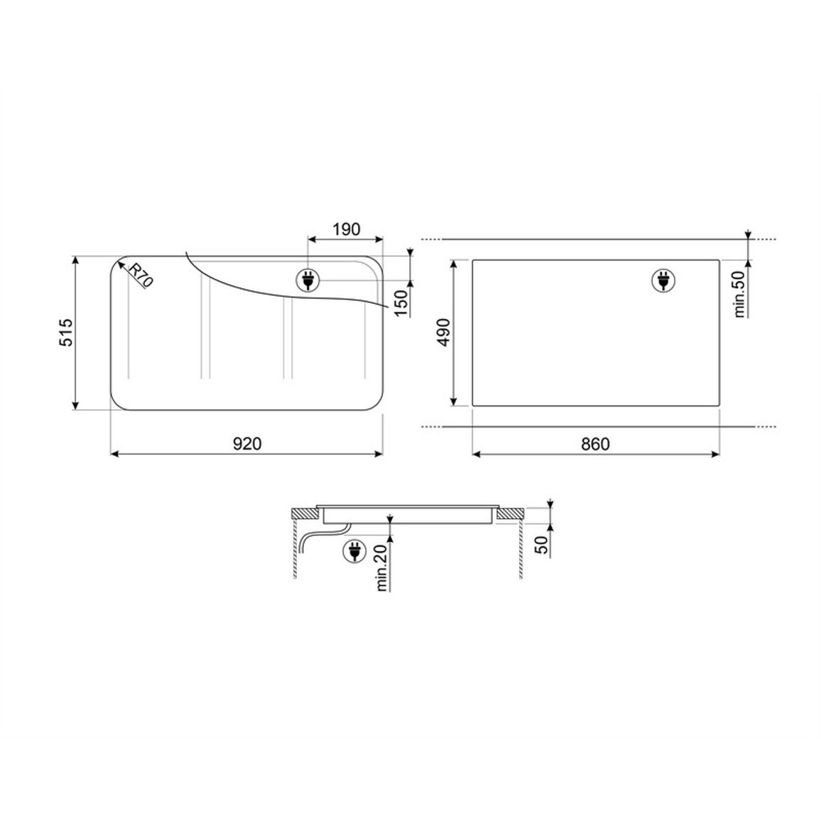 Індукційна варильна поверхня SISL7964 90 см FLAT Smeg (ISOLA) Індукційна варильна поверхня SISL7964 90 см FLAT Smeg (ISOLA)