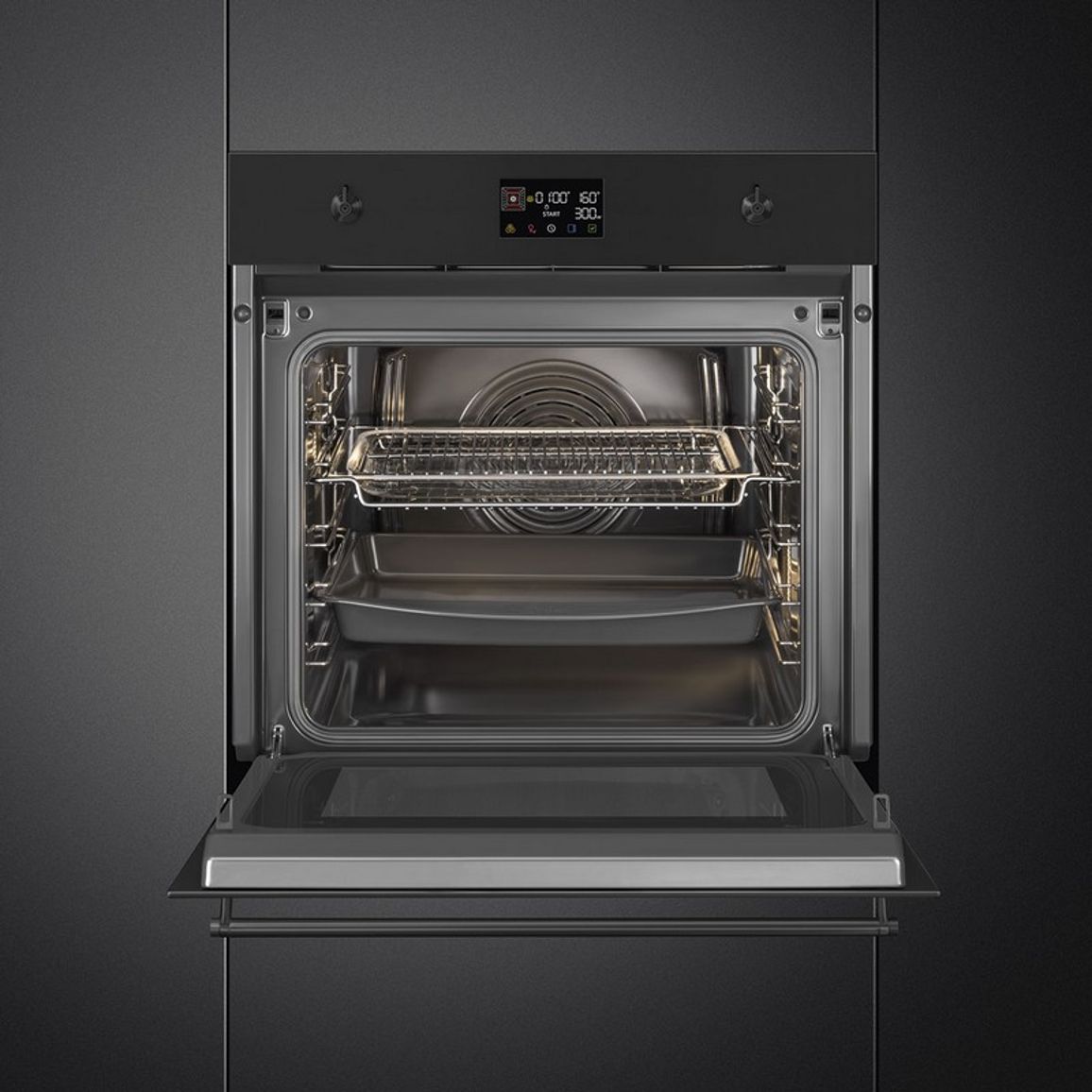 Духова шафа SO6302M2N з мікрохвилями, чорний матовий Smeg (CLASSICA)