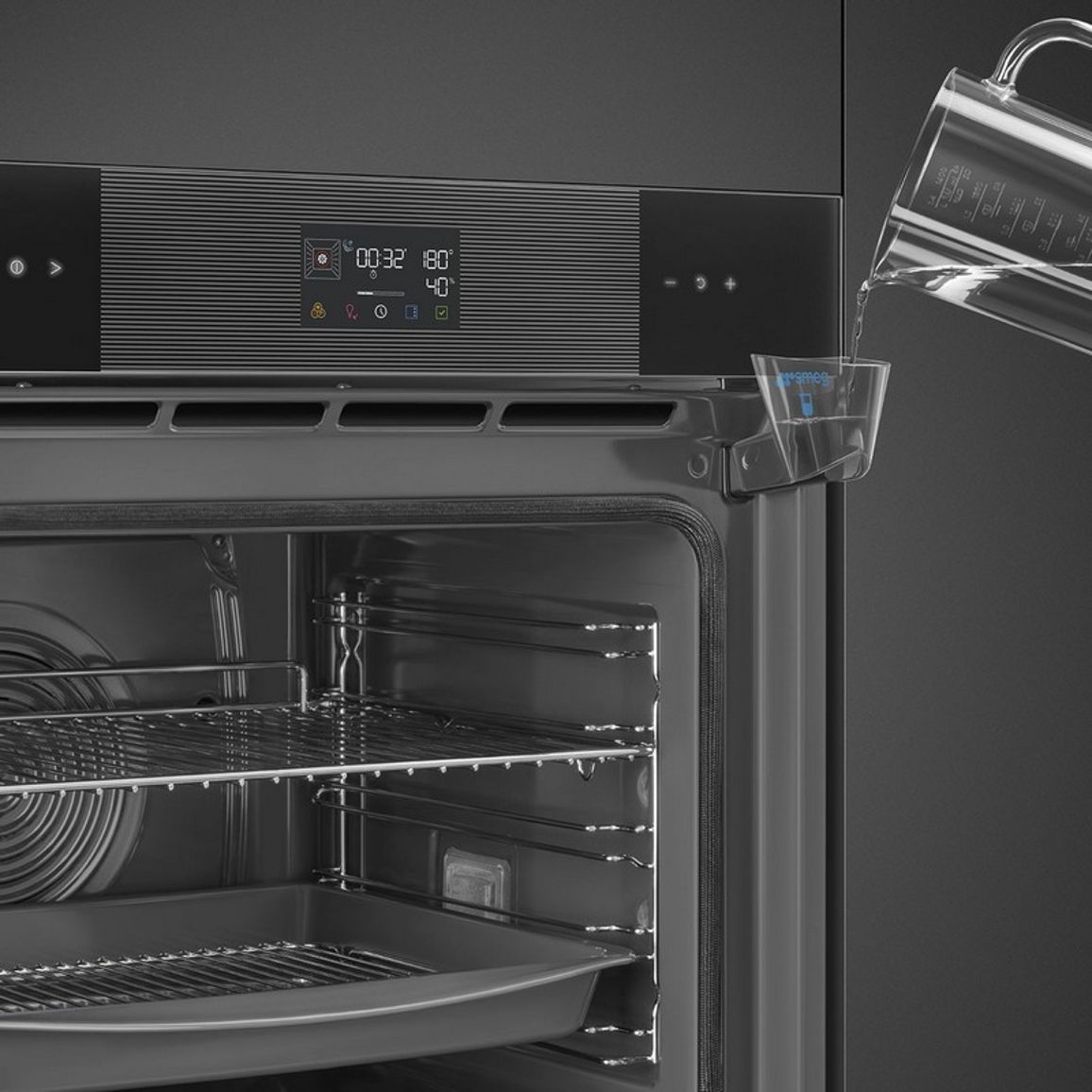 Духова шафа SOP6102S2PB3 з парою, SteamOne, Smeg (LINEA)