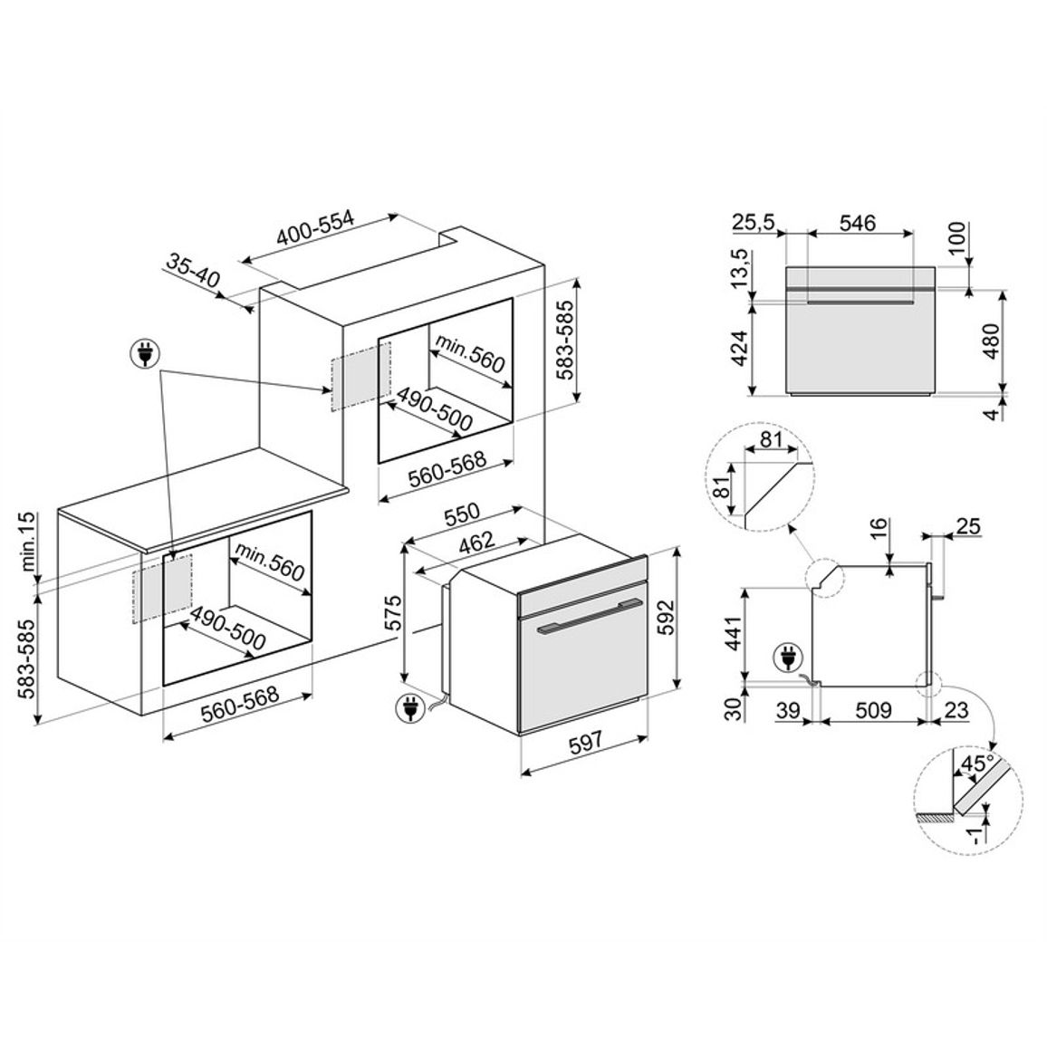 Духова шафа SOP6104S2PB3 з парою , SteamOne, Smeg (LINEA)