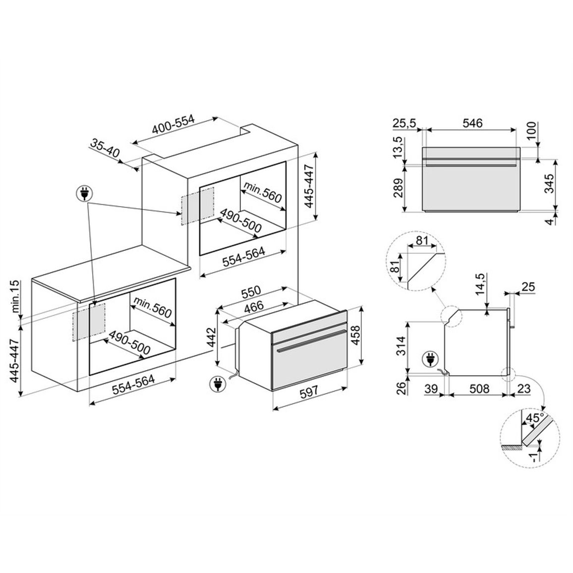 Компактна духова шафа SO4106WAPG OmniChef Smeg (LINEA)