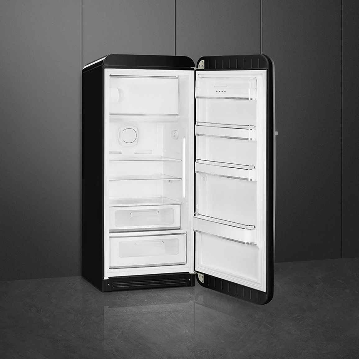 Холодильник однодверний FAB28RBL6 чорний Smeg (50'S RETRO STYLE) Холодильник однодверний FAB28RBL6 чорний Smeg (50'S RETRO STYLE)