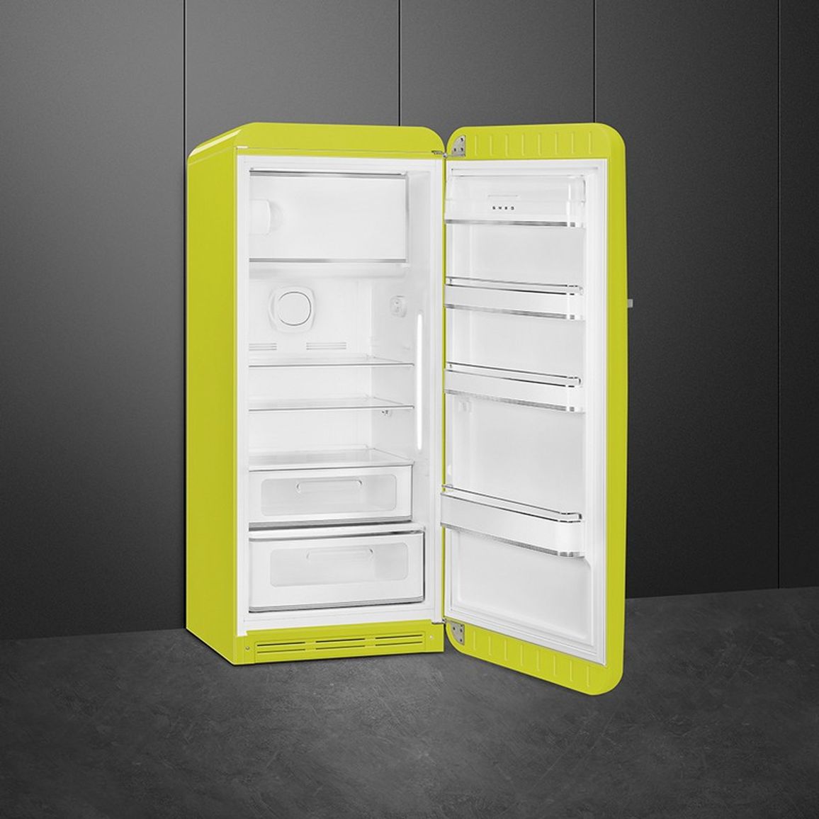 Холодильник однодверний FAB28RLI6 лайм Smeg (50'S RETRO STYLE) Холодильник однодверний FAB28RLI6 лайм Smeg (50'S RETRO STYLE)