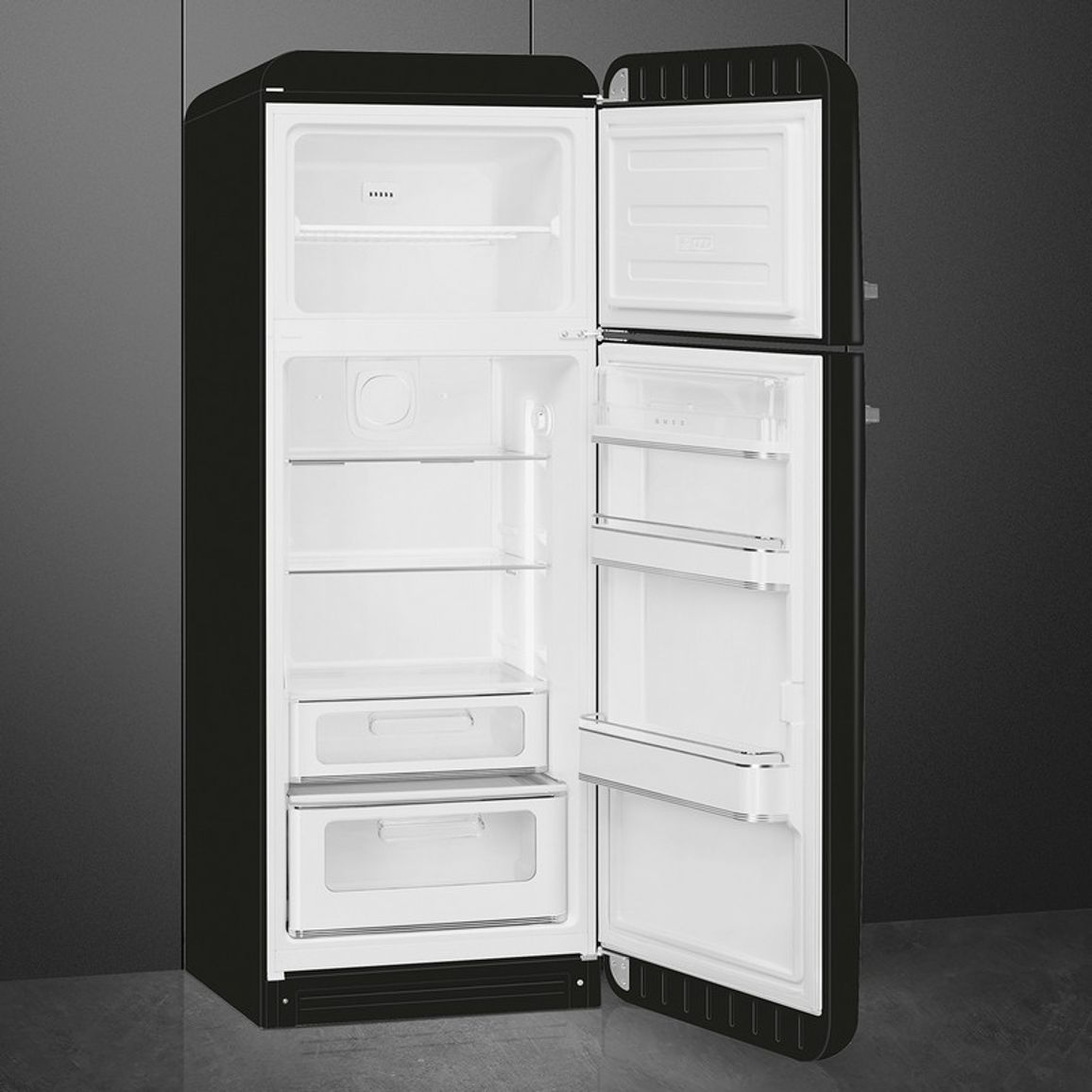 Комбінований холодильник FAB30RBL6 чорний Smeg (50'S RETRO STYLE) Комбінований холодильник FAB30RBL6 чорний Smeg (50'S RETRO STYLE)