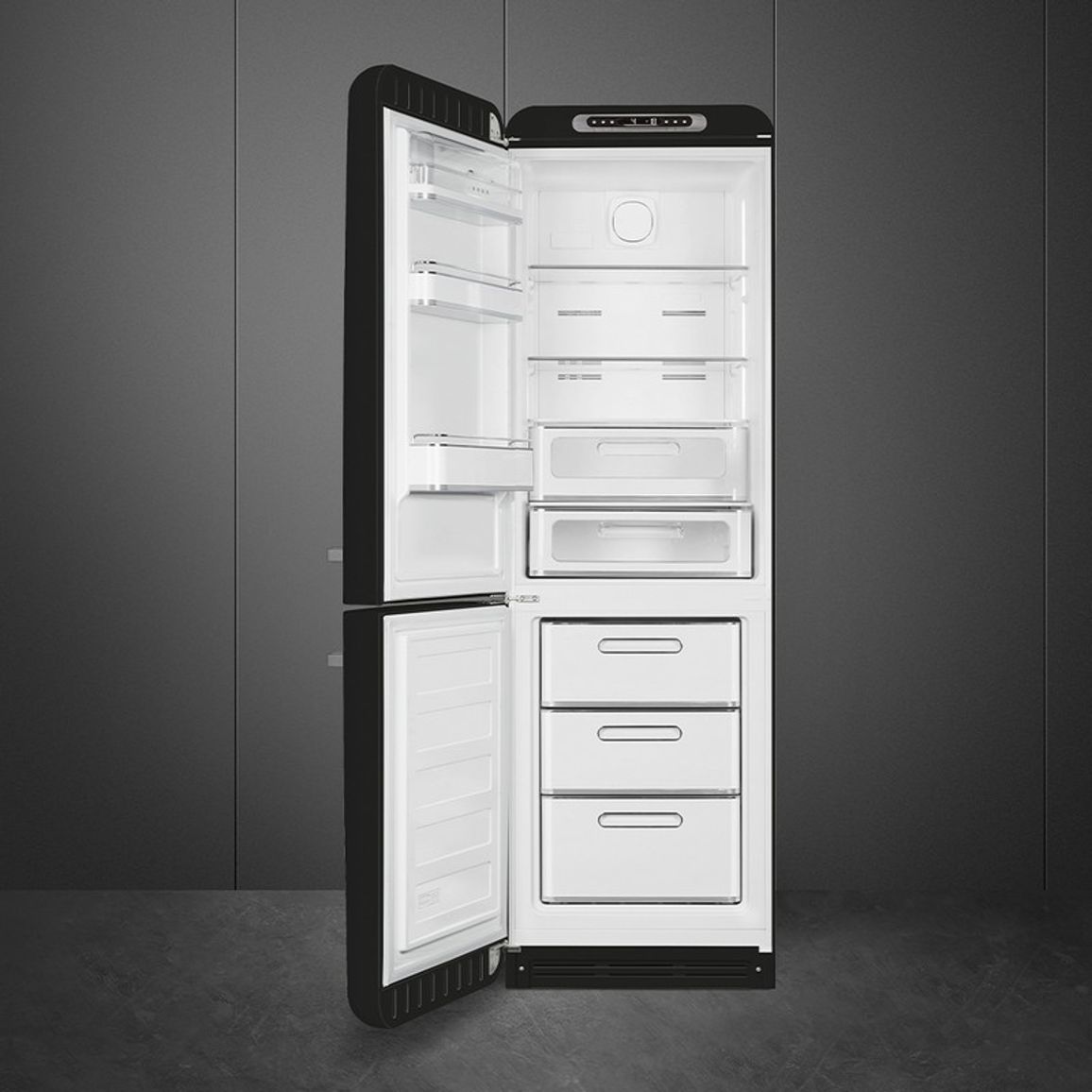 Комбінований холодильник FAB32LBL6 чорний Smeg (50'S RETRO STYLE) Комбінований холодильник FAB32LBL6 чорний Smeg (50'S RETRO STYLE)