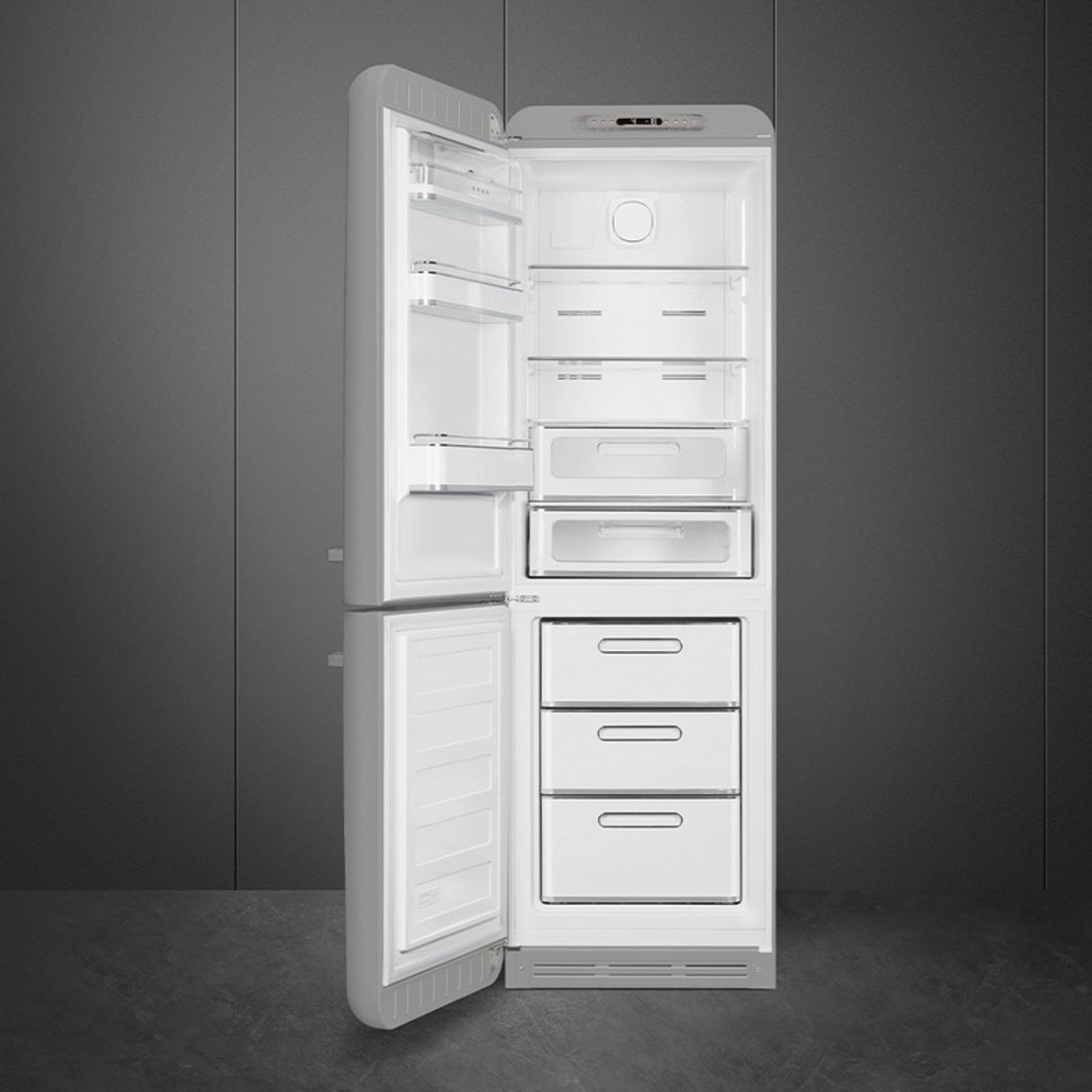 Комбінований холодильник FAB32LSV6 сріблястий Smeg (50'S RETRO STYLE) Комбінований холодильник FAB32LSV6 сріблястий Smeg (50'S RETRO STYLE)