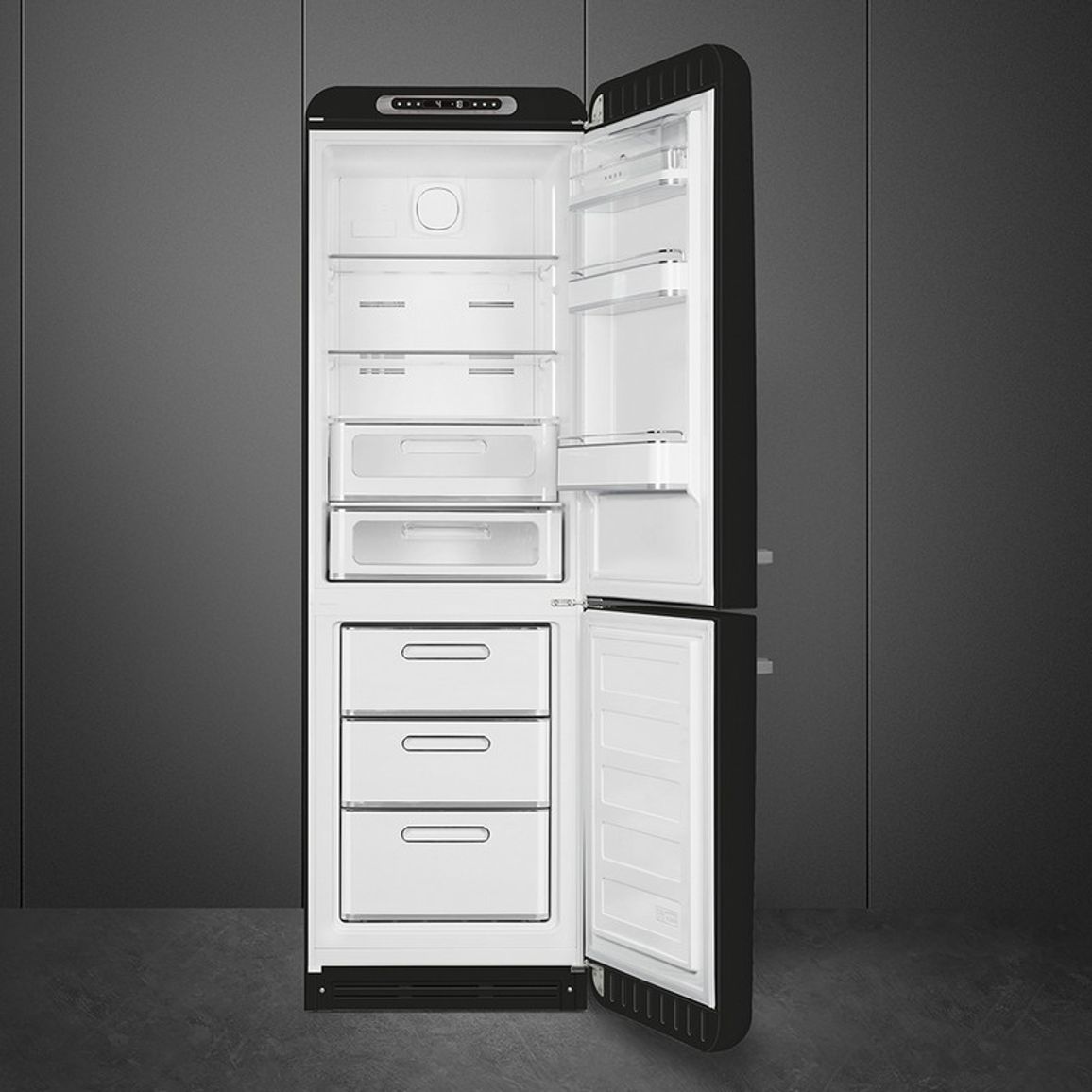 Комбінований холодильник FAB32RBL6 чорний Smeg (50'S RETRO STYLE) Комбінований холодильник FAB32RBL6 чорний Smeg (50'S RETRO STYLE)