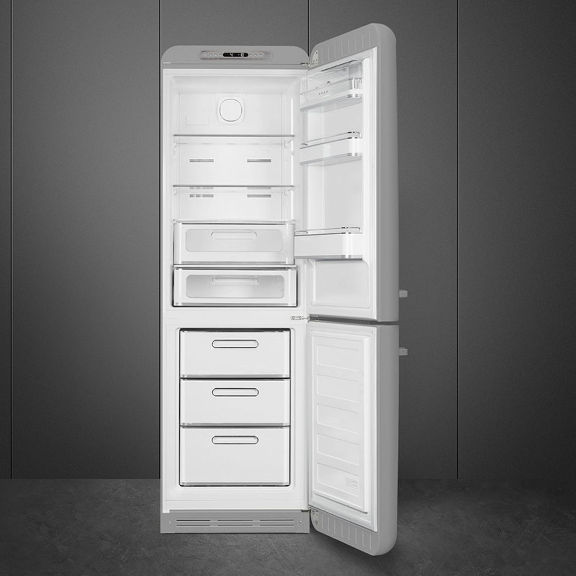 Комбінований холодильник FAB32RSV6 сріблястий Smeg (50'S RETRO STYLE) Комбінований холодильник FAB32RSV6 сріблястий Smeg (50'S RETRO STYLE)