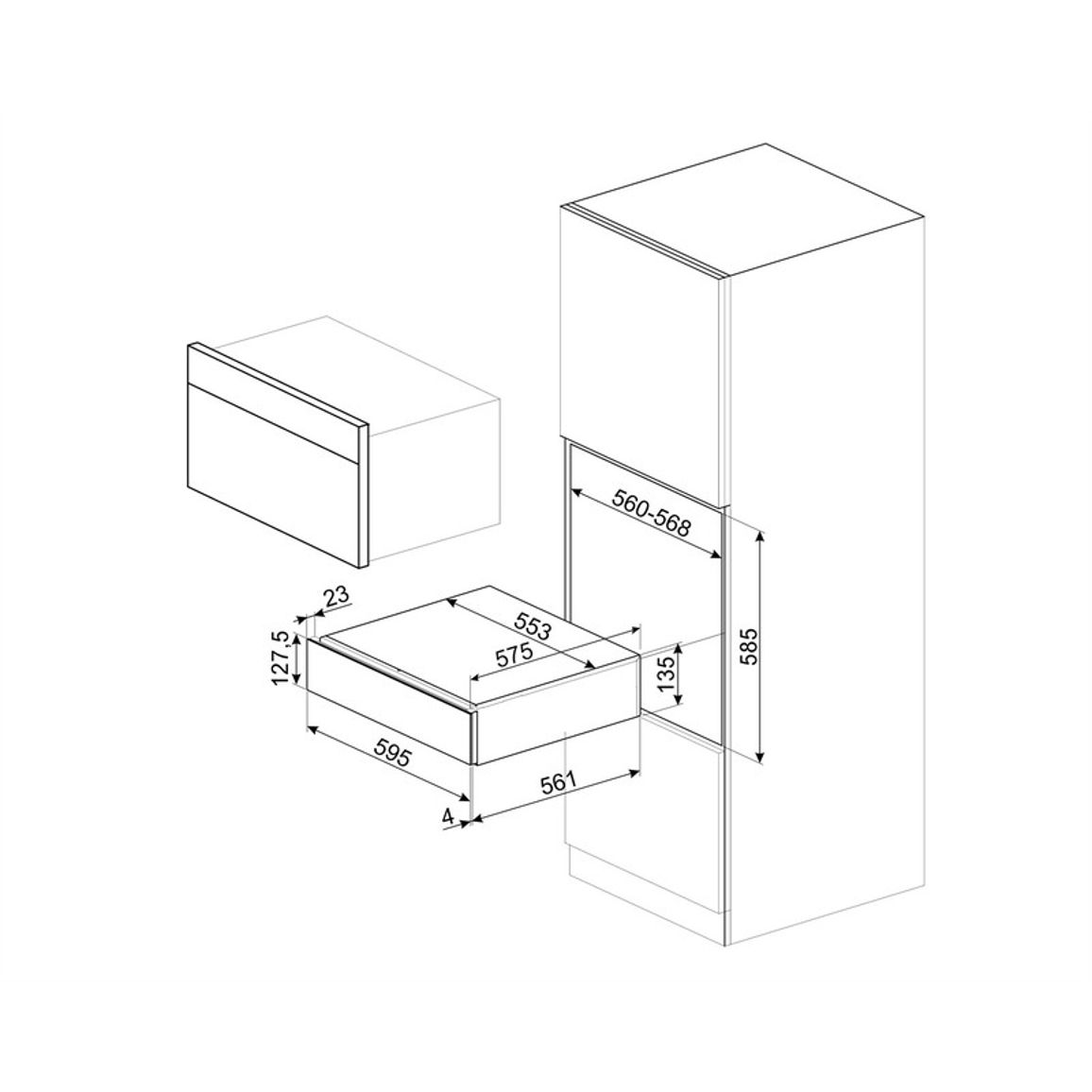 Вакууматор CPV115G сріблясте скло Smeg (LINEA)