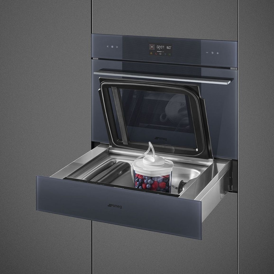 Вакууматор CPV115G сріблясте скло Smeg (LINEA)