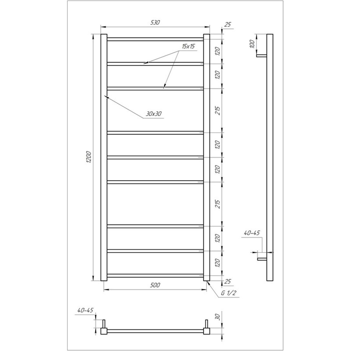 Рушникосушка Tristar square Genesis AQUA Рушникосушка Tristar square Genesis AQUA