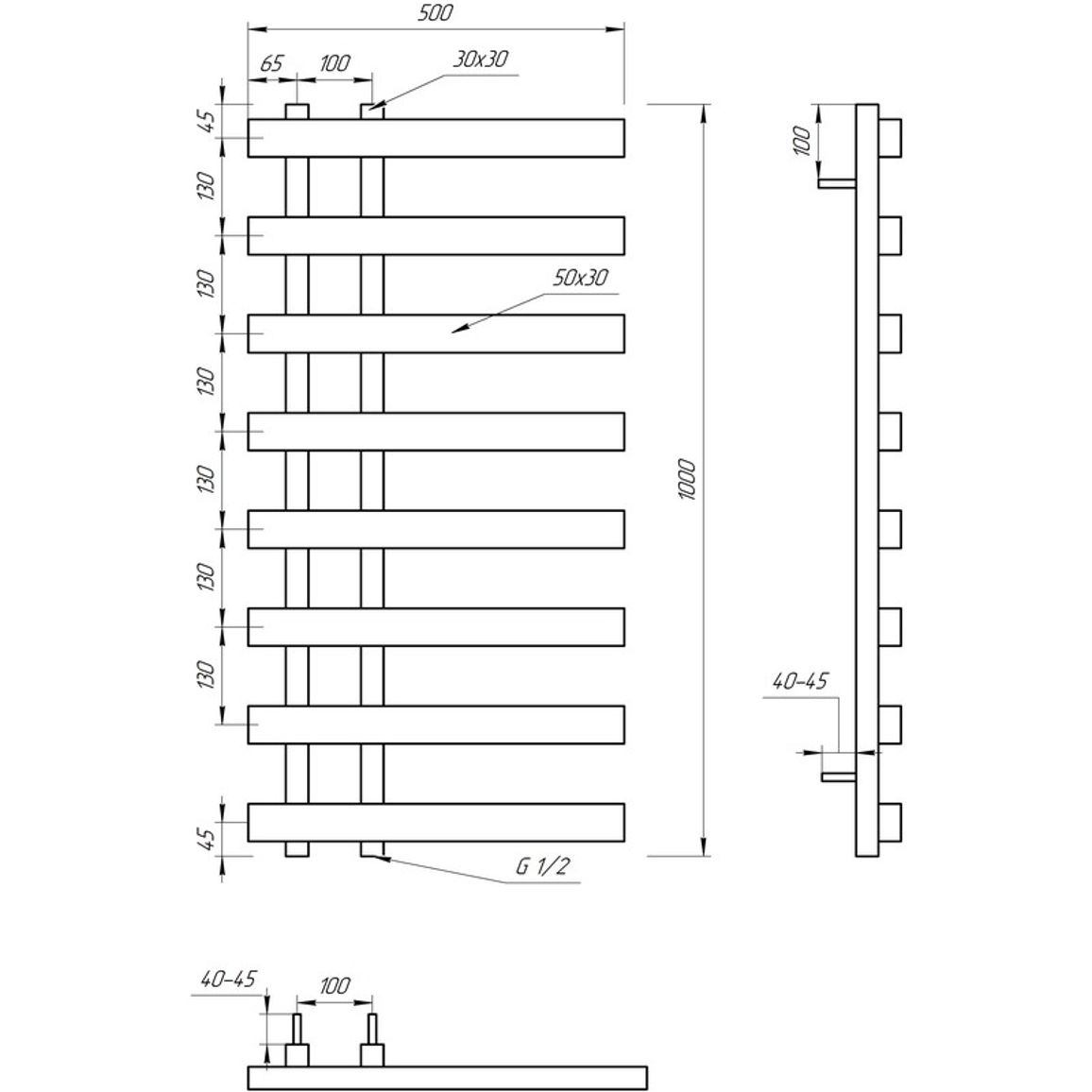 Рушникосушка Split 800x500 Genesis AQUA
