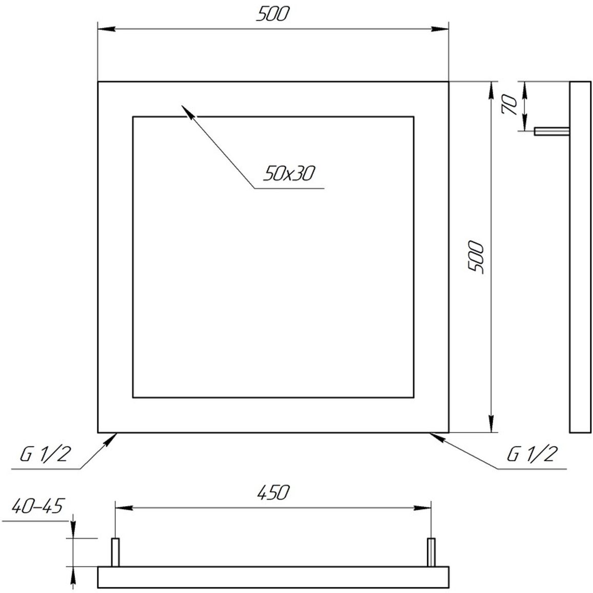 Рушникосушка Simple 500x500 Genesis AQUA