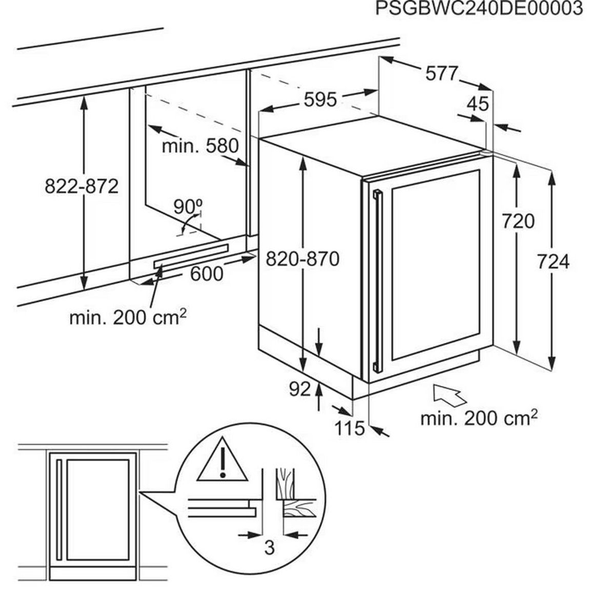 Вбудована винна шафа AWS4052B5B AEG
