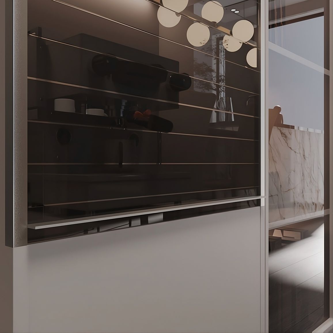 Комплект жалюзі REHAU RAUVOLET Vetro-Line Smoky 73480 (Нержавійка 360L) 900x1500 мм