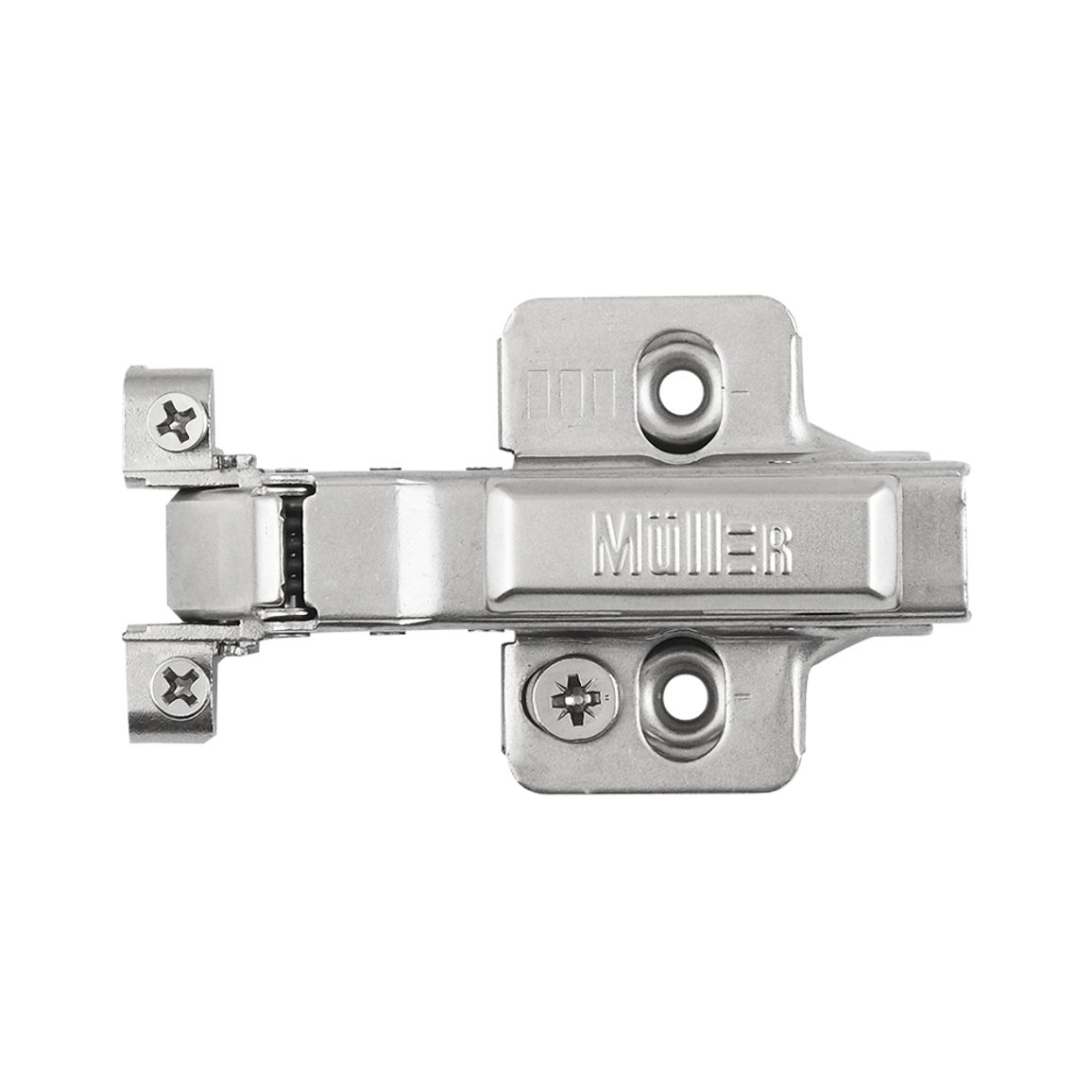 Петля Clip-On, 95°, для алюминиевого профиля, накладная, никель, 3D Muller Profi Line Петля Clip-On, 95°, для алюминиевого профиля, накладная, никель, 3D Muller Profi Line
