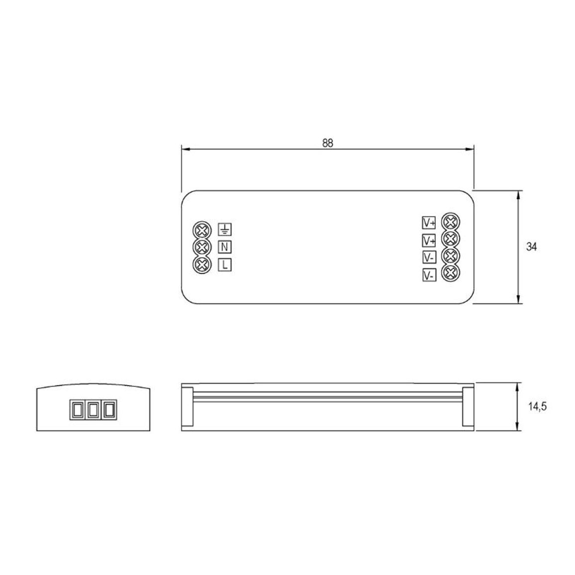 Блок питания MicroSLIM, 24 Вт, 24 В, IP20, металлический корпус