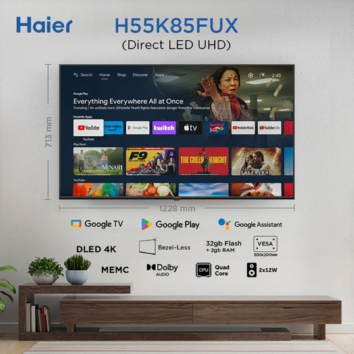 Телевізор H55K85FUX Haier Телевізор H55K85FUX Haier