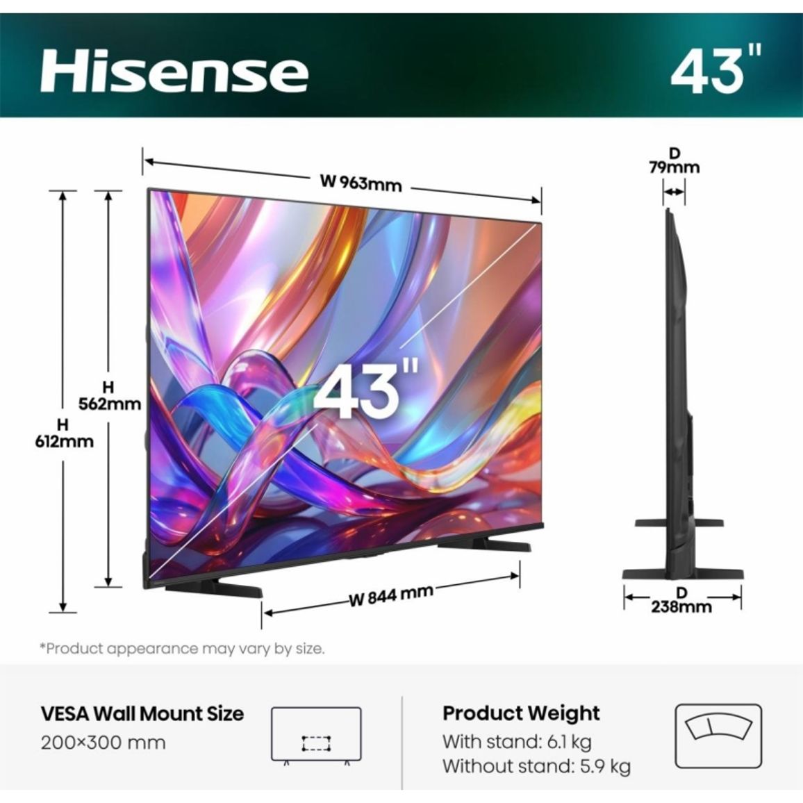 Телевізор 43E7S Hisense