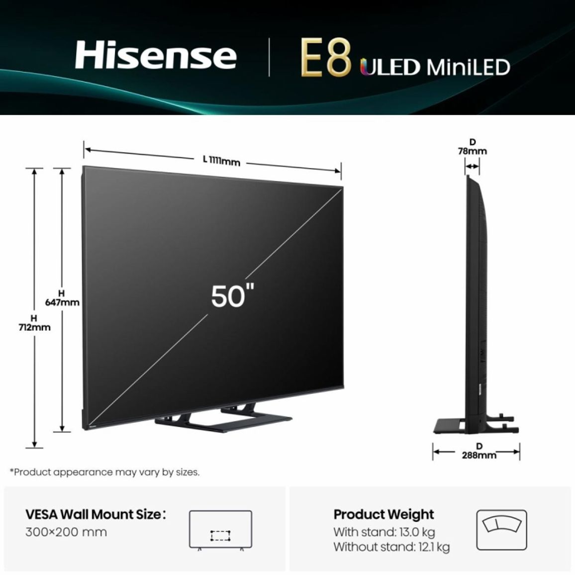 Телевізор 50E8Q Hisense Телевізор 50E8Q Hisense