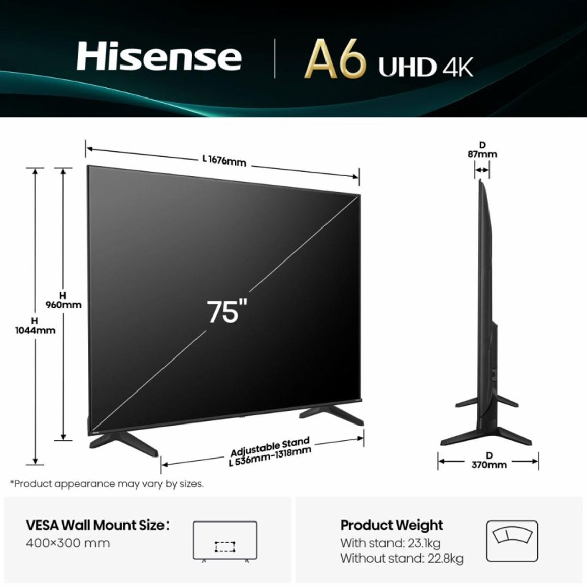 Телевізор 75A6Q Hisense Телевізор 75A6Q Hisense