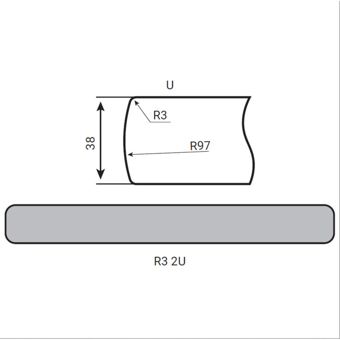 Стільниця Luxeform L153/R3-2 U Дуб Лестер Стільниця Luxeform L153/R3-2 U Дуб Лестер