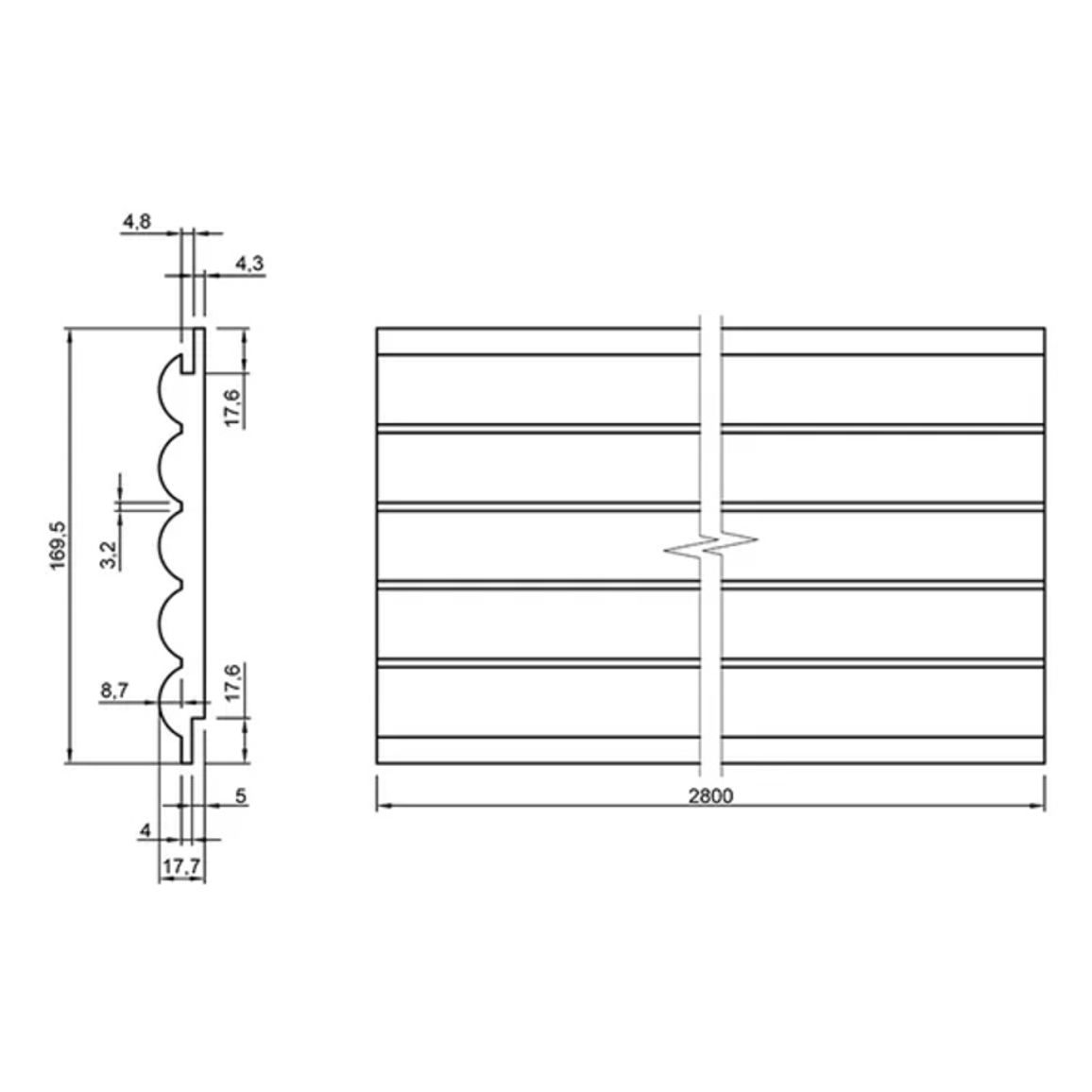 Панель заглушка AGT LB-6500-A 3058 Кавовий камінь (уп.12шт.)