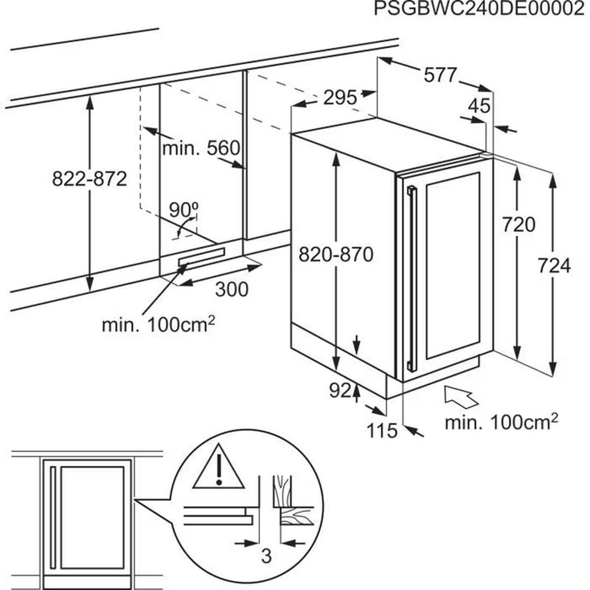 Вбудована винна шафа AWS4020B5B AEG