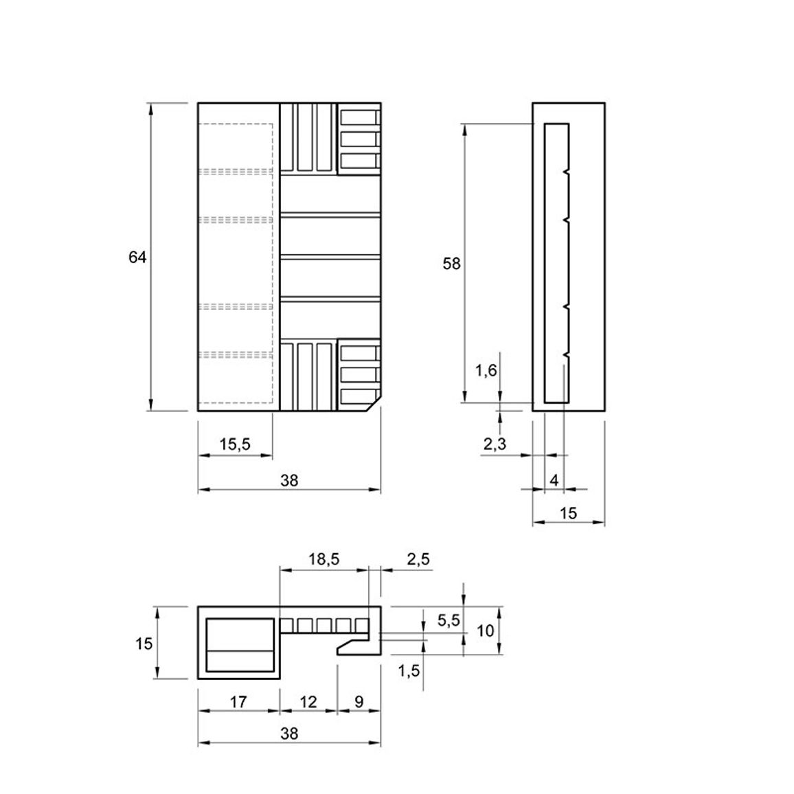Адаптер для TopSide L=144мм, Atira антрацит (9194659) Hettich Адаптер для TopSide L=144мм, Atira антрацит (9194659) Hettich
