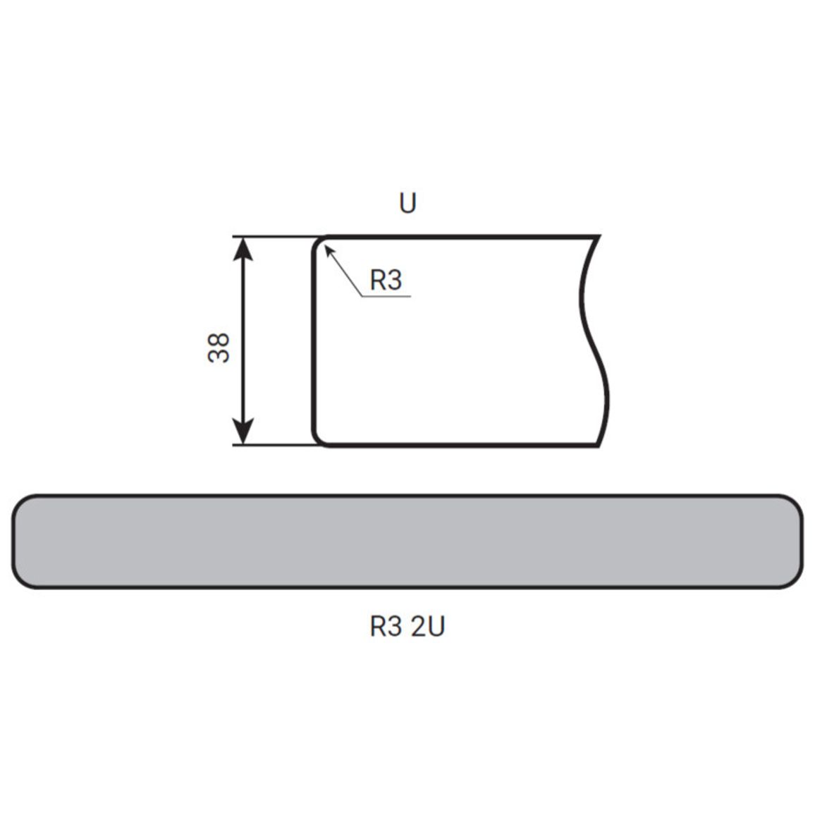 Столешница Luxeform S9966/R3-2 U Шервуд 3050х850х38мм Столешница Luxeform S9966/R3-2 U Шервуд 3050х850х38мм