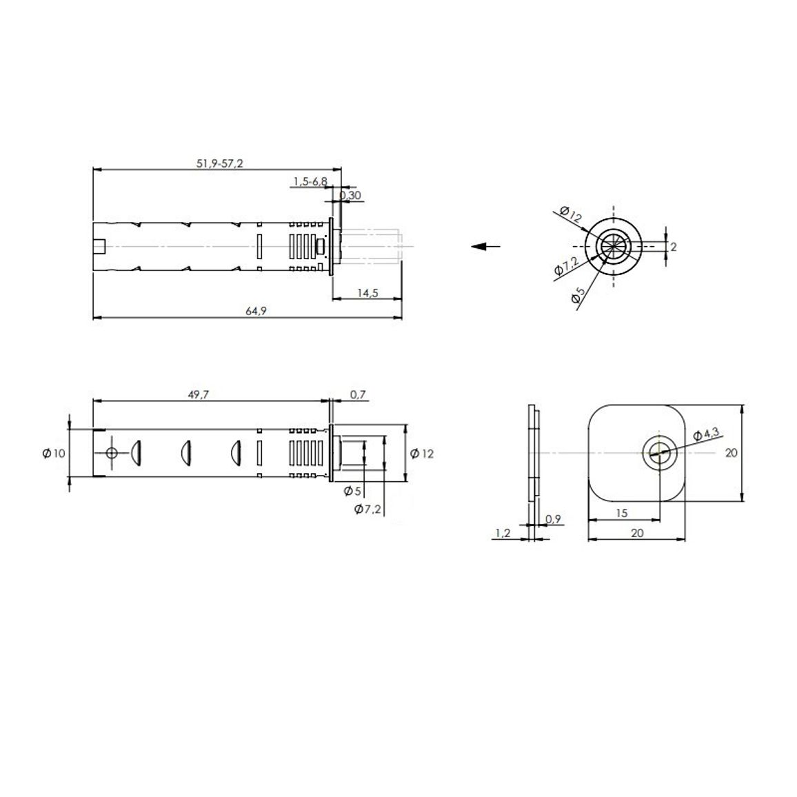 Механізм P2O Magnet, врізний (9089631) Hettich