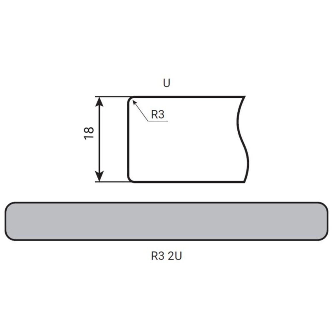 Столешница Luxeform  S967/R3 -2 U Белый камень влагост. 4200х1200х18мм