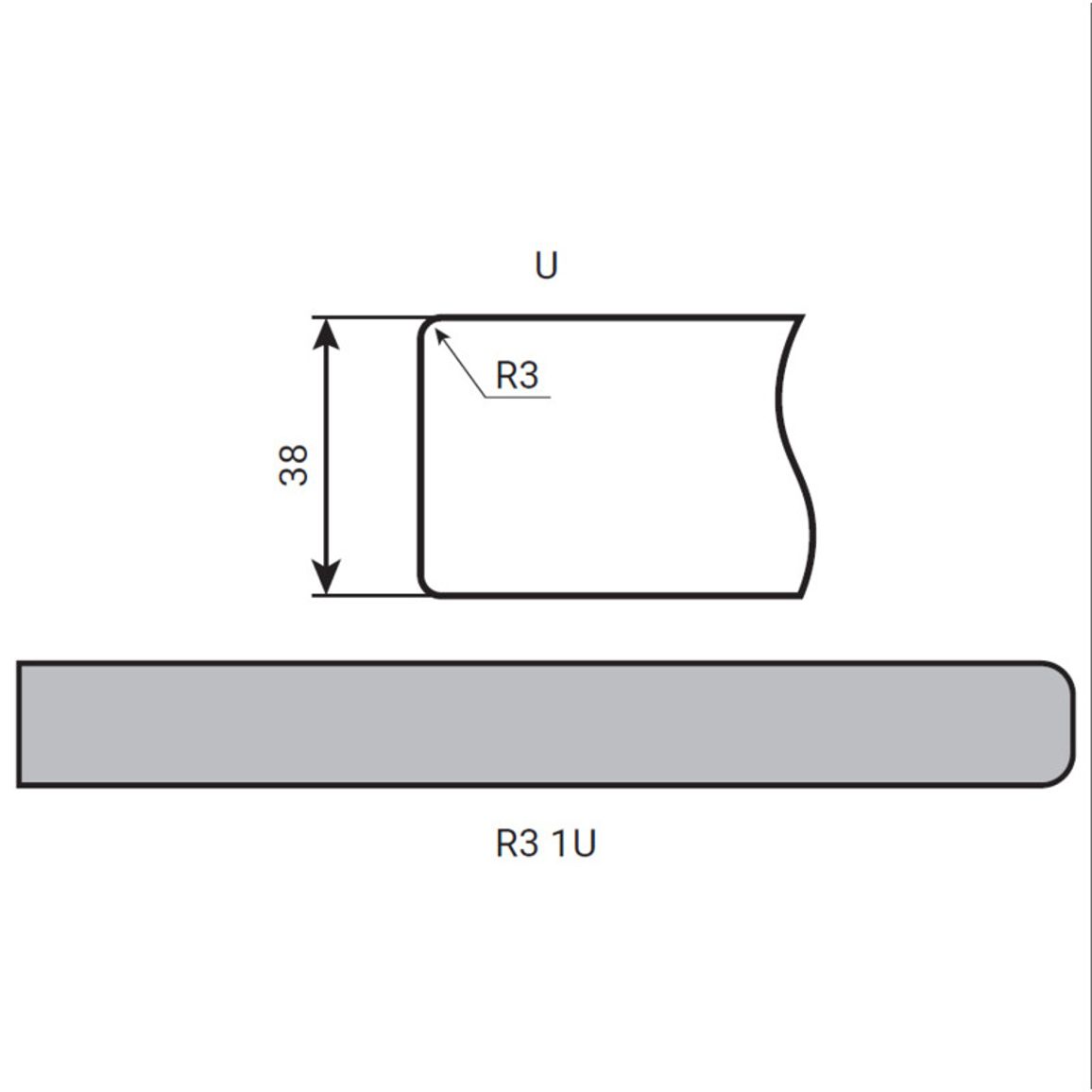 Стільниця LuxeForm S158/R3-1 U Дуб Елеганс вологост.