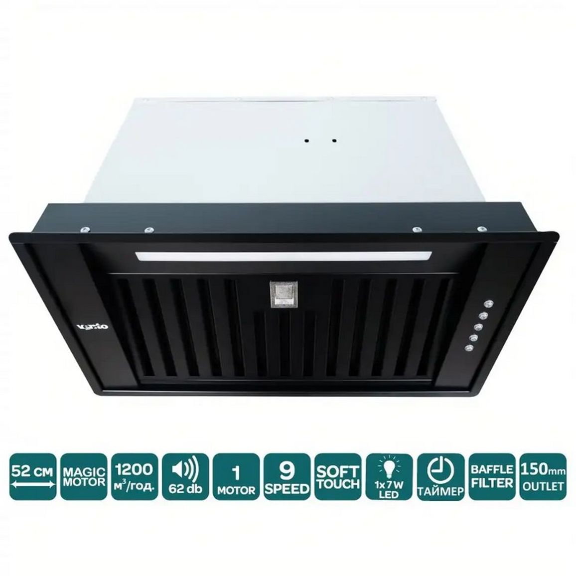 Вбудована витяжка PUNTO 52 BK (1200) ST MM BF VENTOLUX Вбудована витяжка PUNTO 52 BK (1200) ST MM BF VENTOLUX