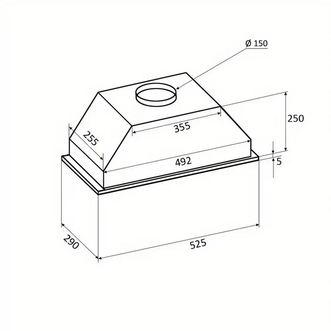 Вбудована витяжка BOX 60 X (700) PB VENTOLUX