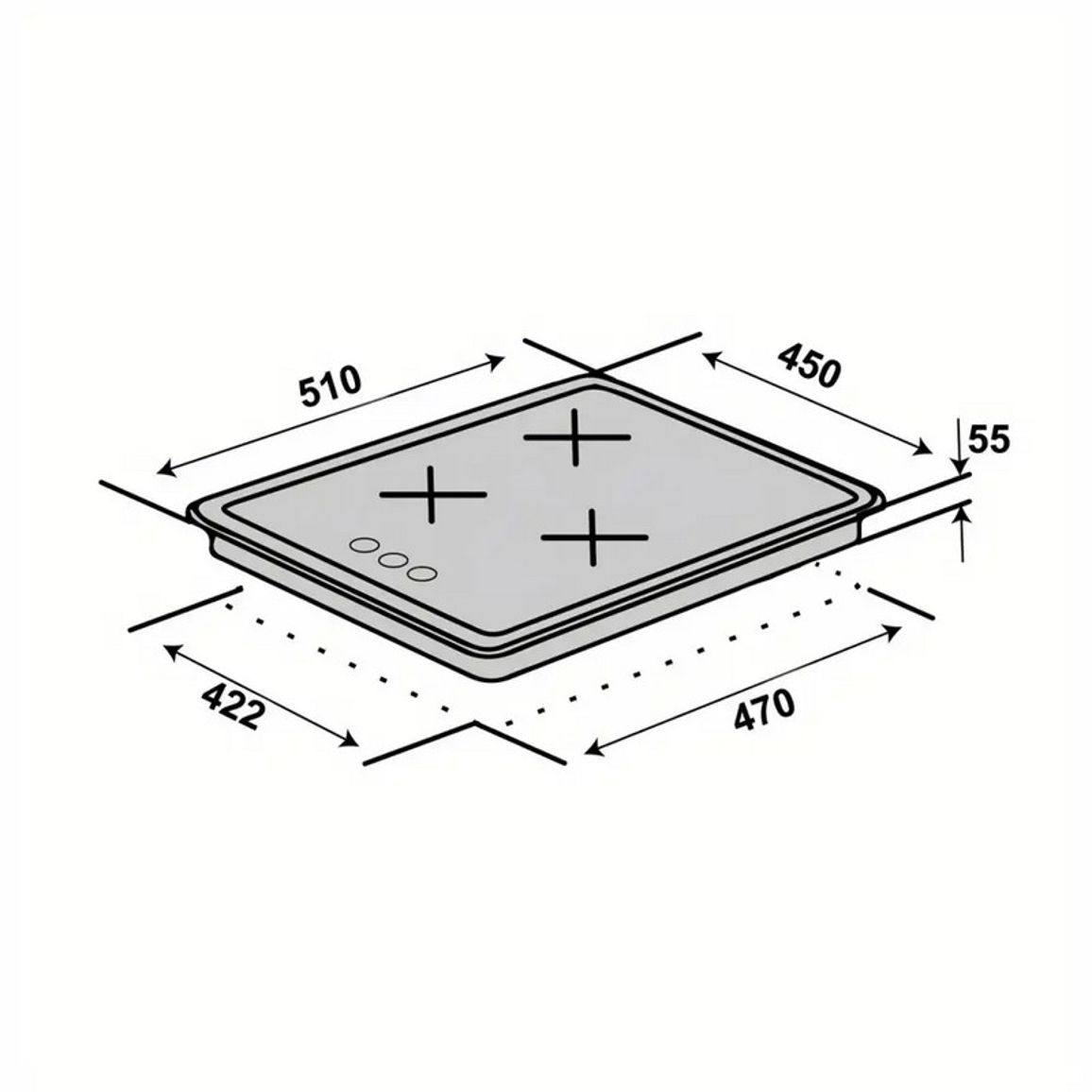 Газова варильна поверхня HG 430 L7G CS (BK) VENTOLUX