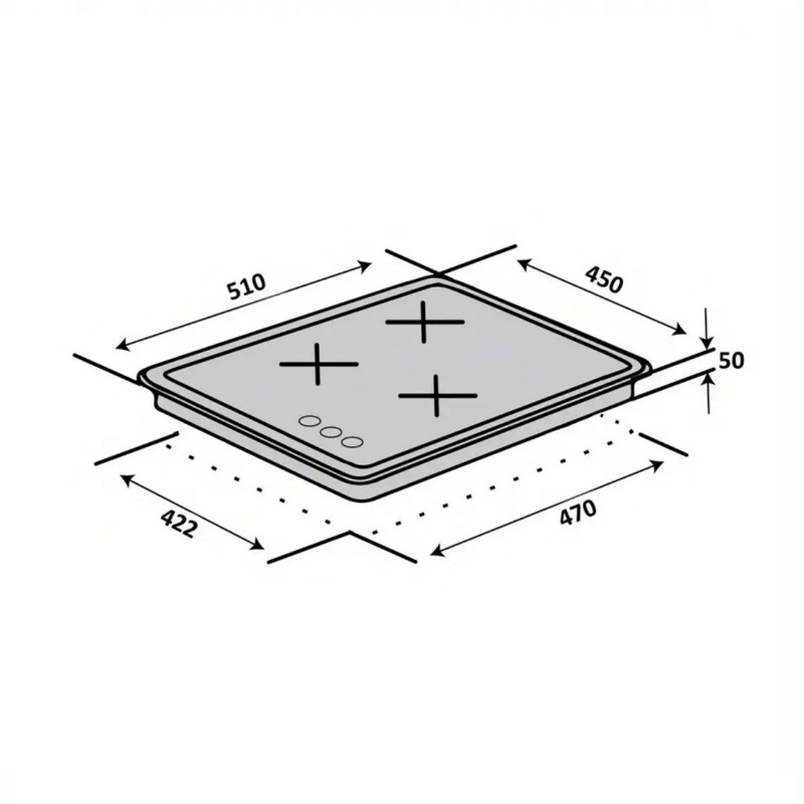Газова варильна поверхня HG 430 L7G CEST (WH) VENTOLUX